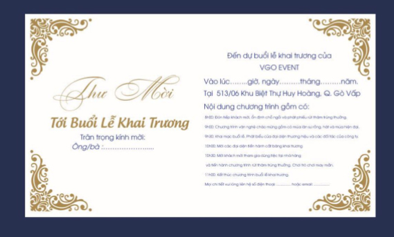 Mẫu thiệp mời khai trương đẹp mê ly cho cửa hàng/công ty